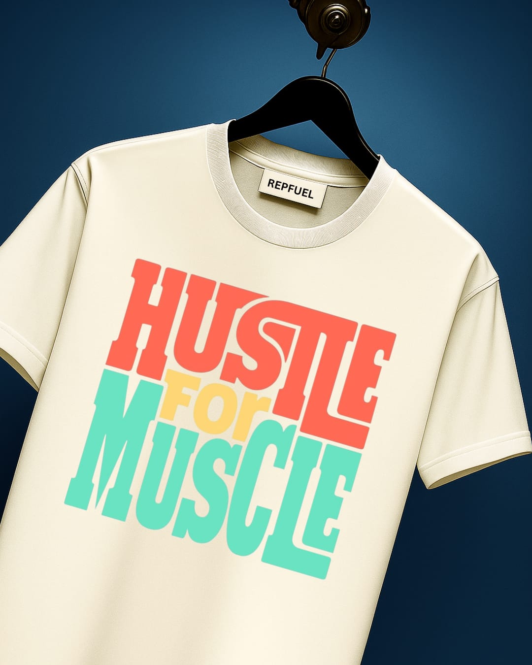 HUSTLE FOR MUSCLE Regular Fit Tees