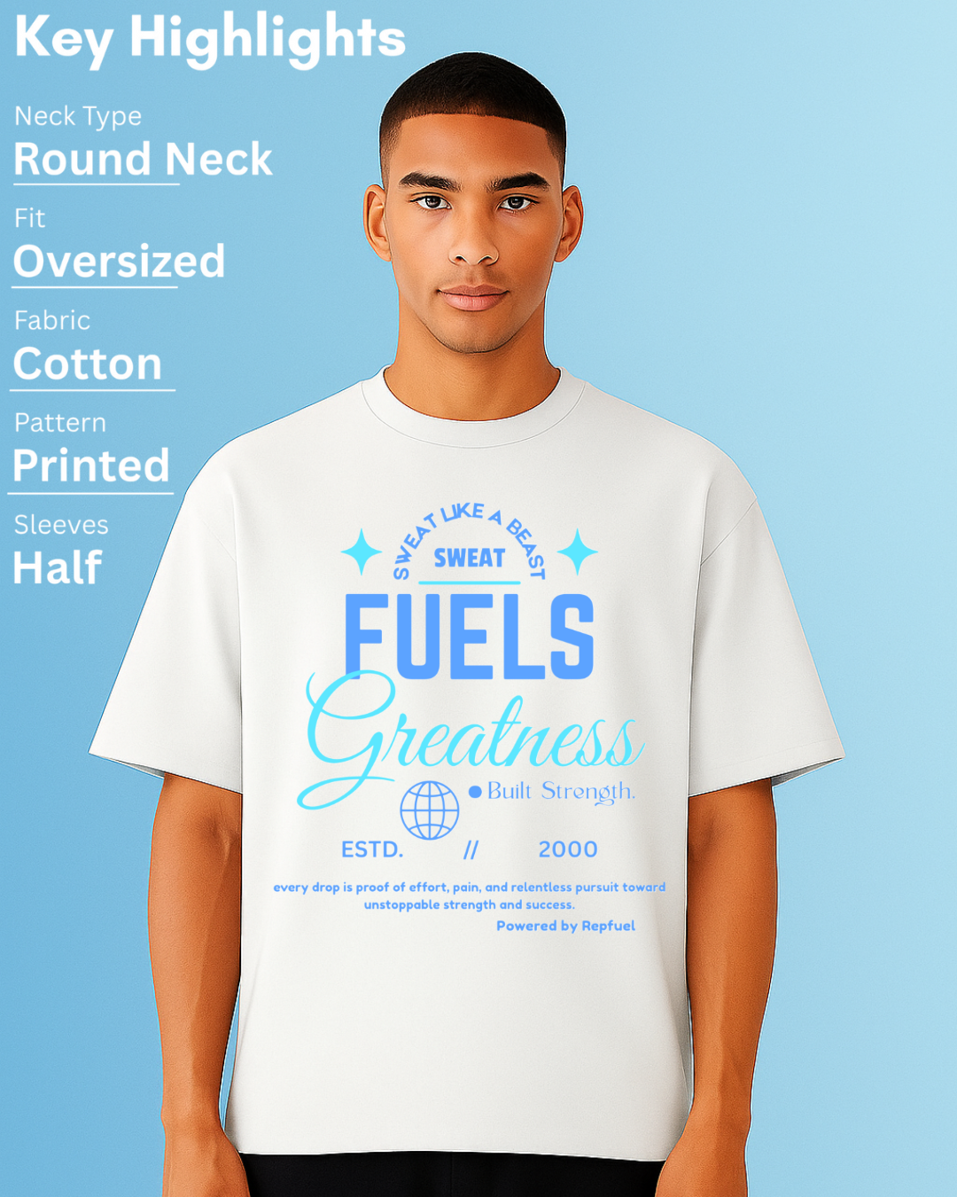 SWEAT FUELS.. Unisex Terry Oversized Tee