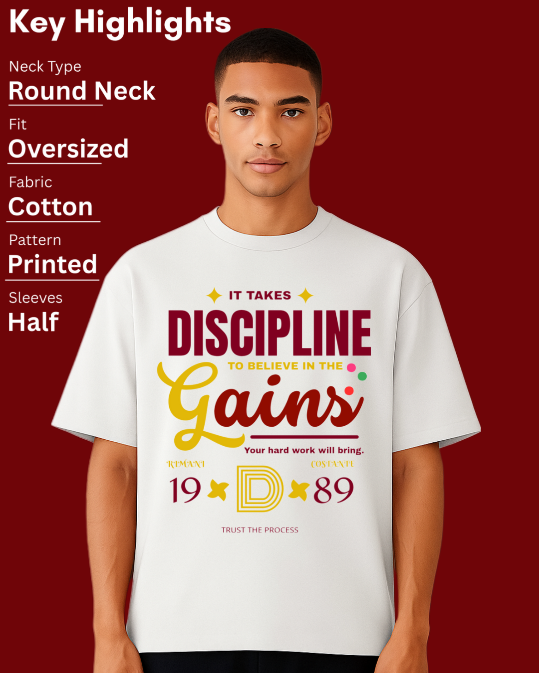 DISCIPLINE Unisex Terry Oversized Tee