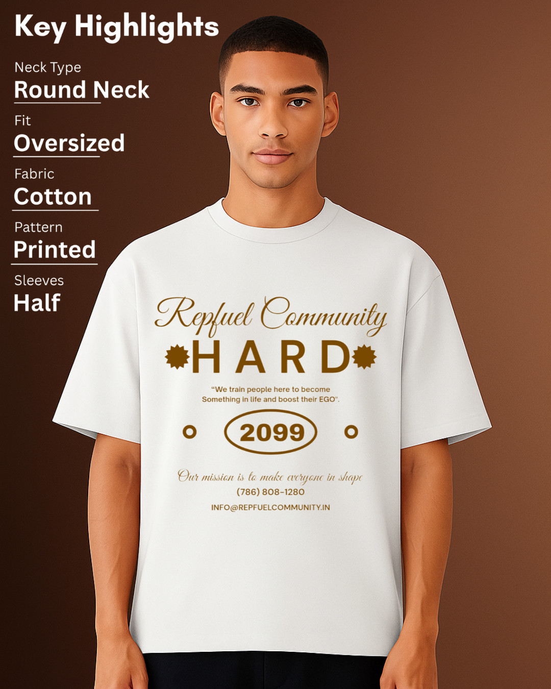 REPFUEL COMMUNITY Unisex Terry Oversized Tee