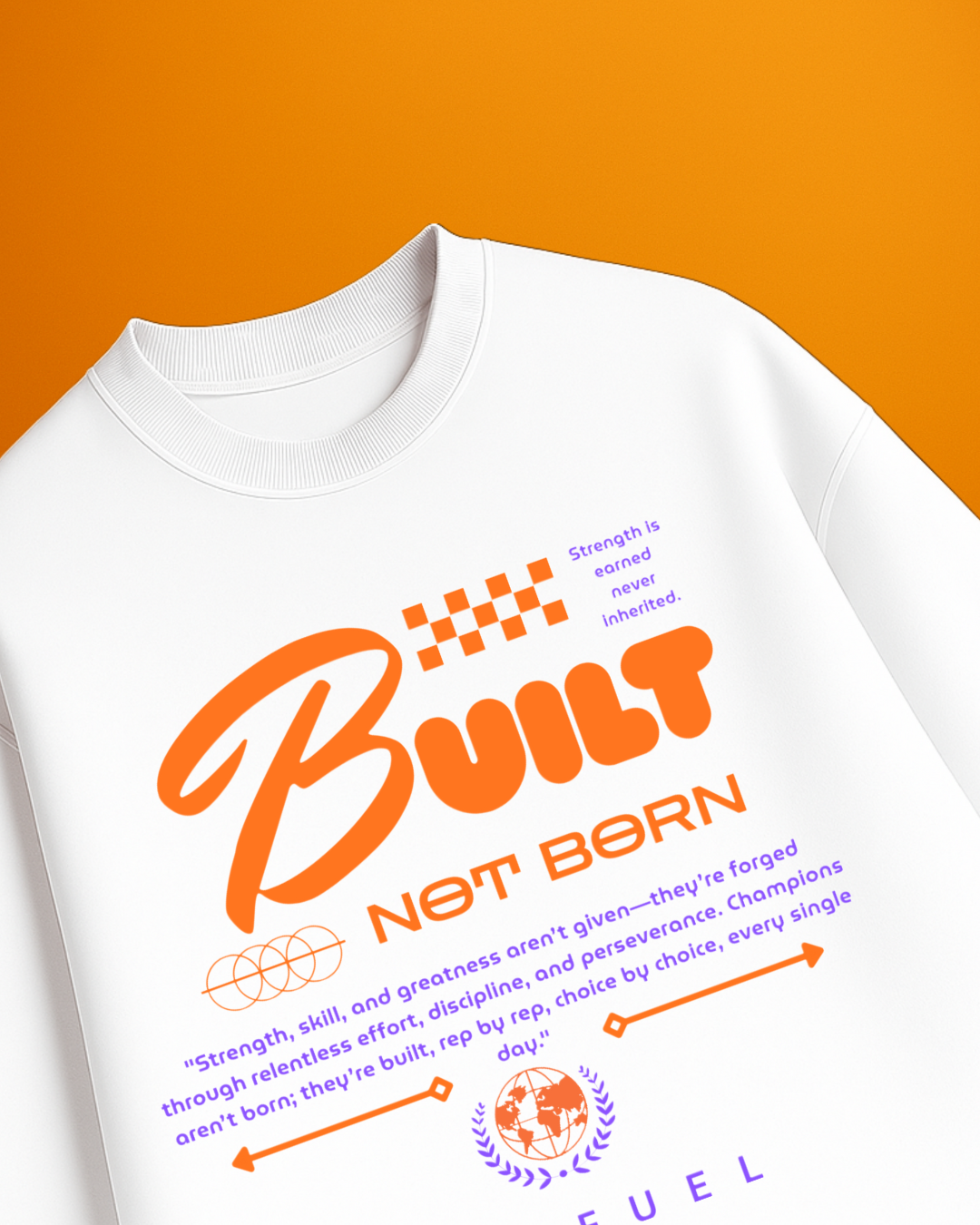 BUILT NOT BORN Unisex Terry Oversized Tee