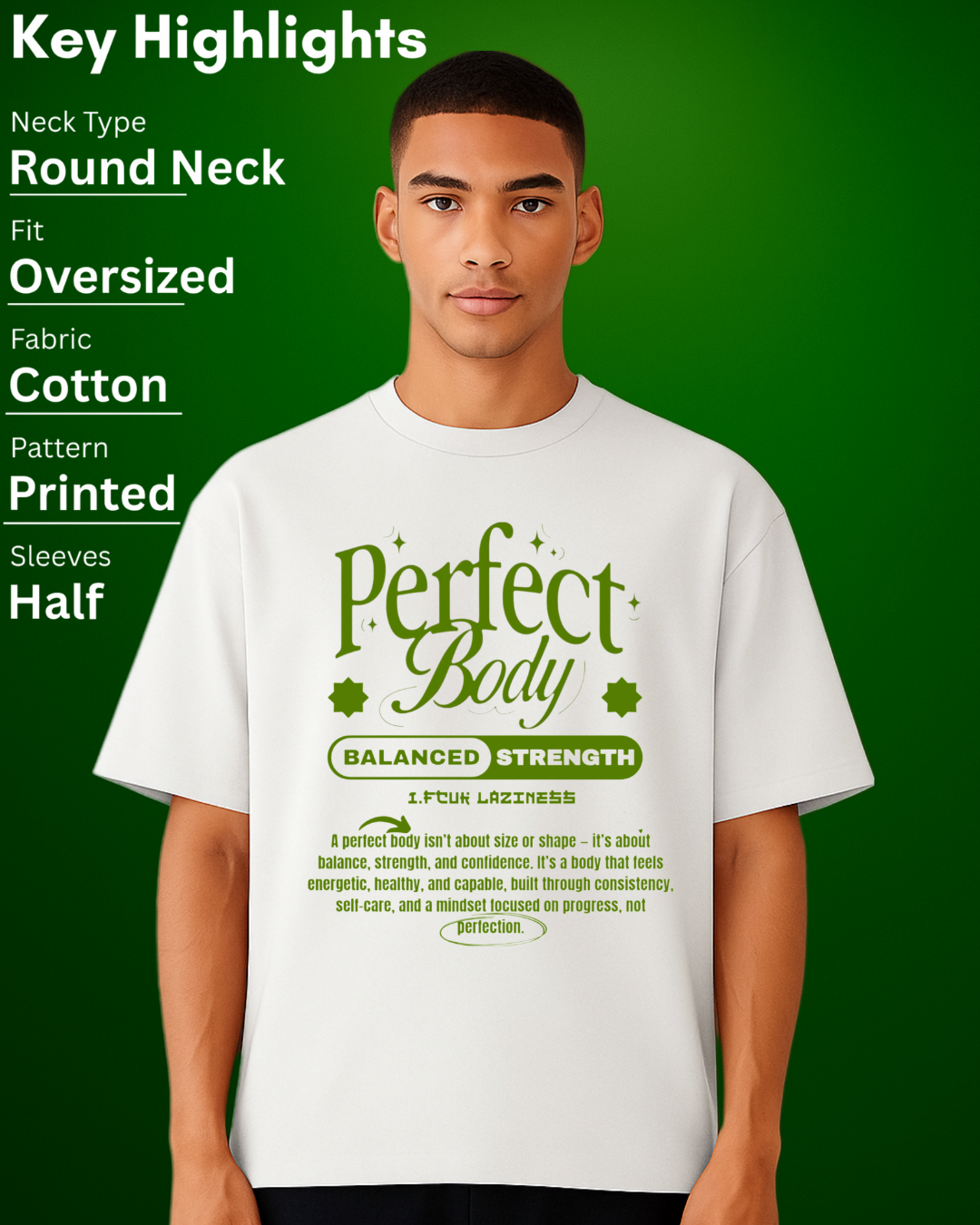 PERFECT BODY Unisex Terry Oversized Tee