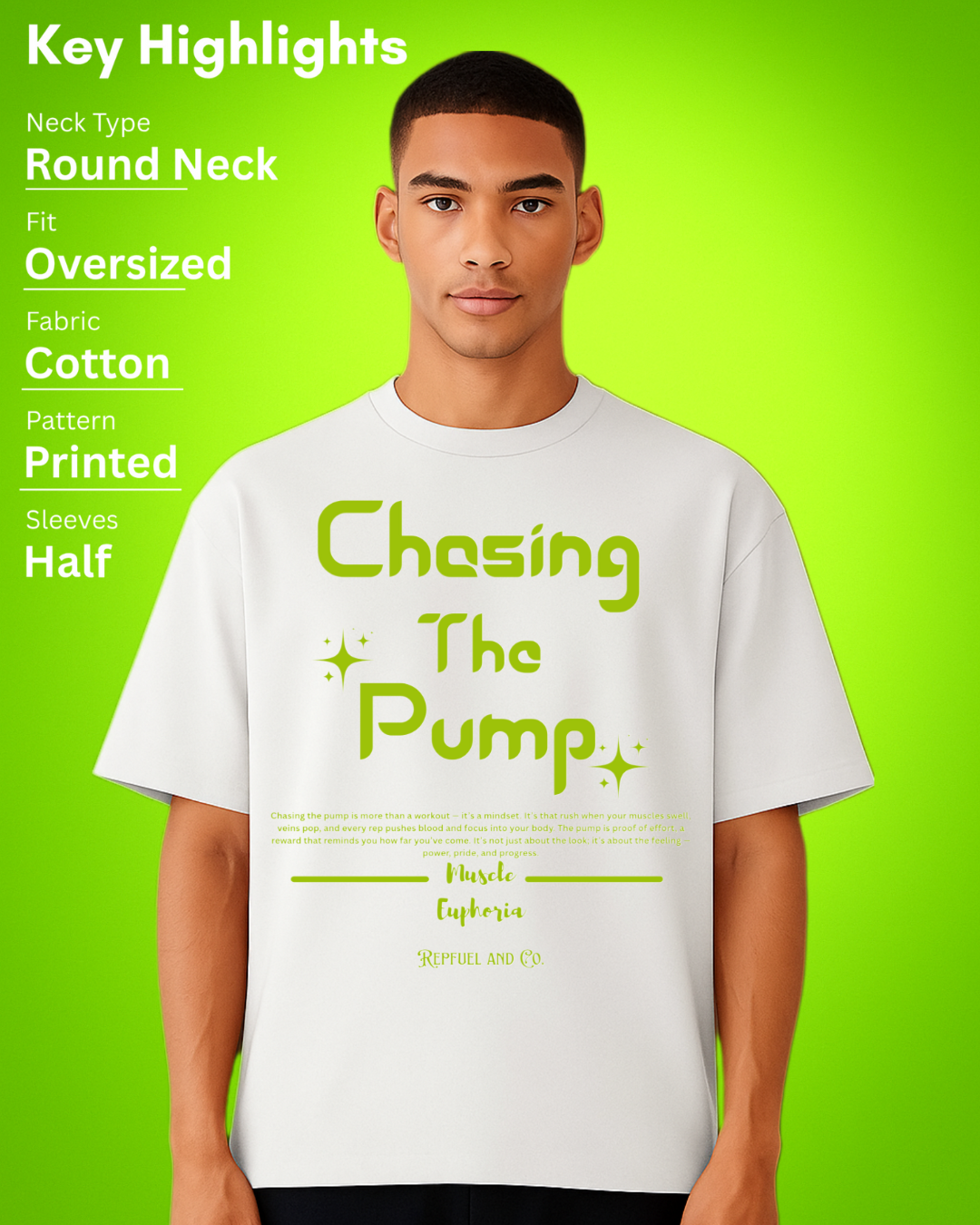 CHASE THE PUMP Unisex Terry Oversized Tee