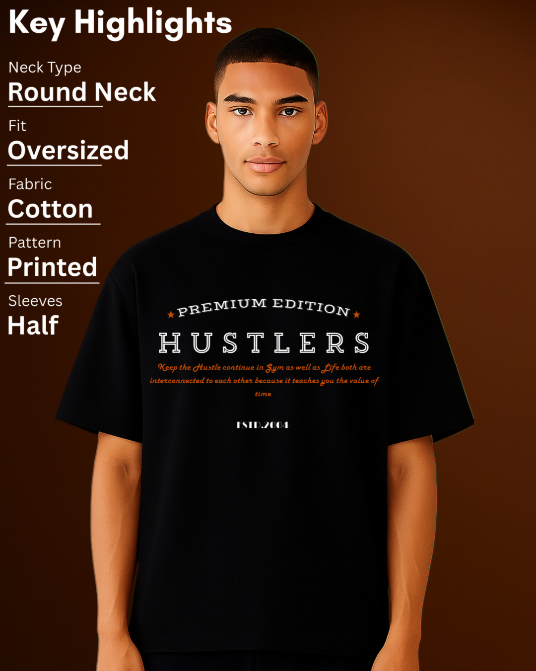 HUSTLERS Unisex Terry Oversized Tee