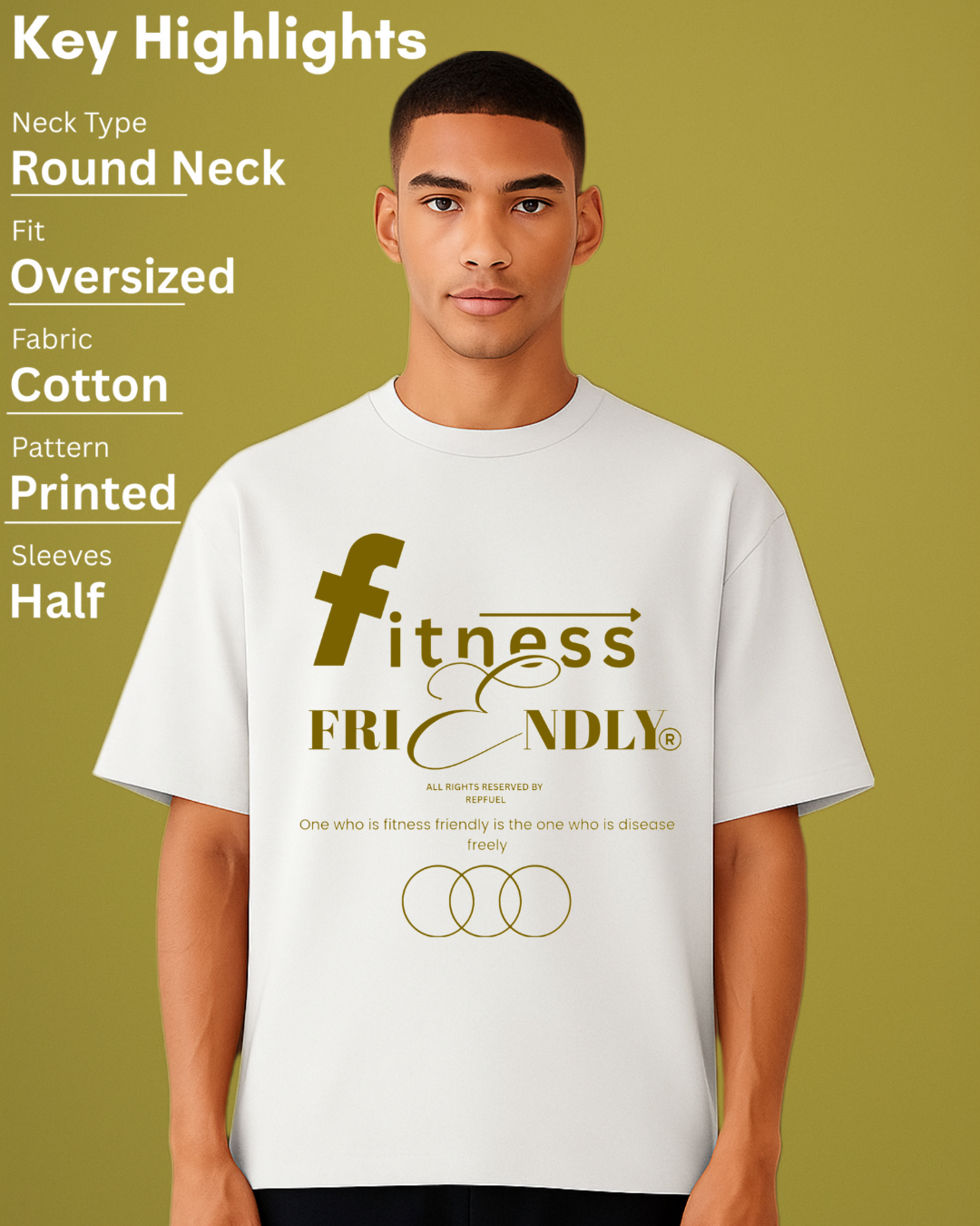 FITNESS FRIENDLY Unisex Terry Oversized Tee