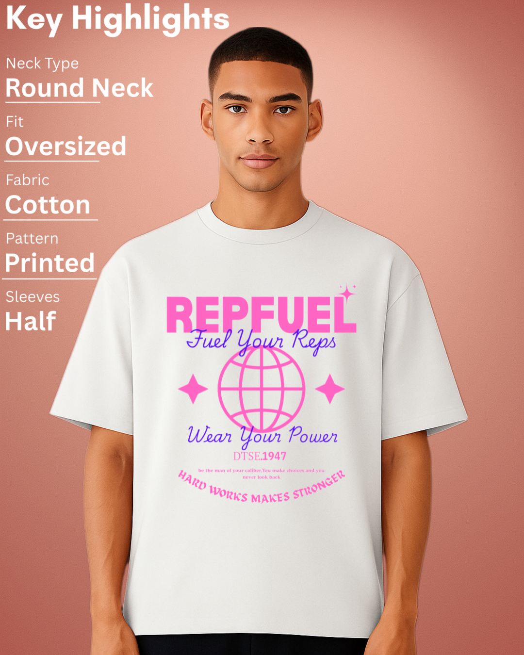 FUEL YOUR REPS Unisex Terry Oversized Tee