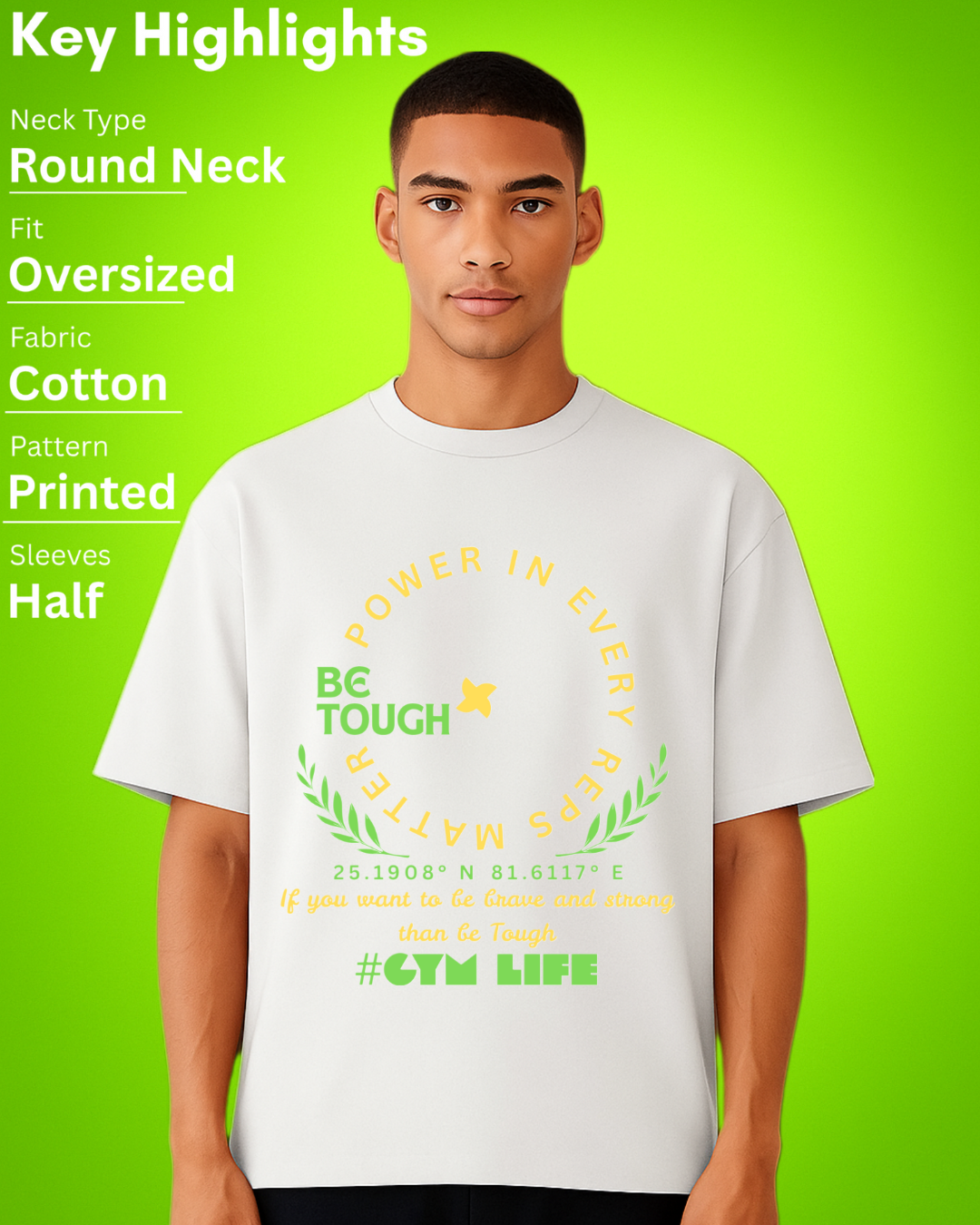 BE TOUGH Unisex Terry Oversized Tee