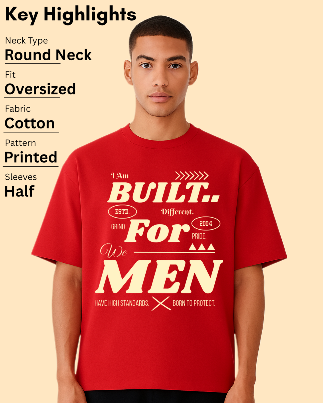 BUILT FOR MEN Unisex Terry Oversized Tee